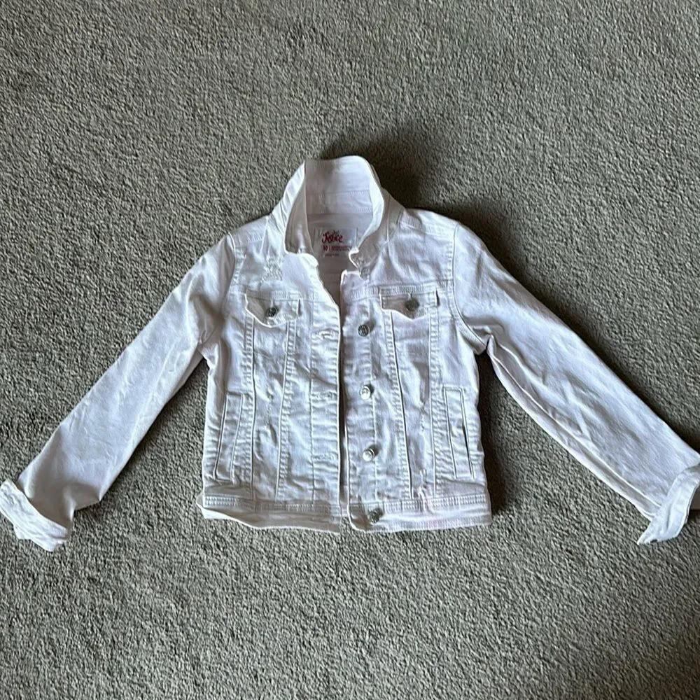 Justice Girl’s Distressed Jean Jacket in Faint Light Pink!
